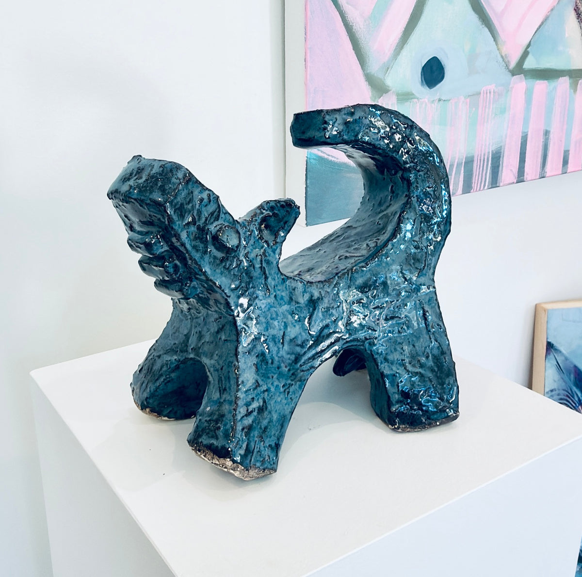 A Pound of Gold Dog III Ceramic Sculpture by Joel Prevost