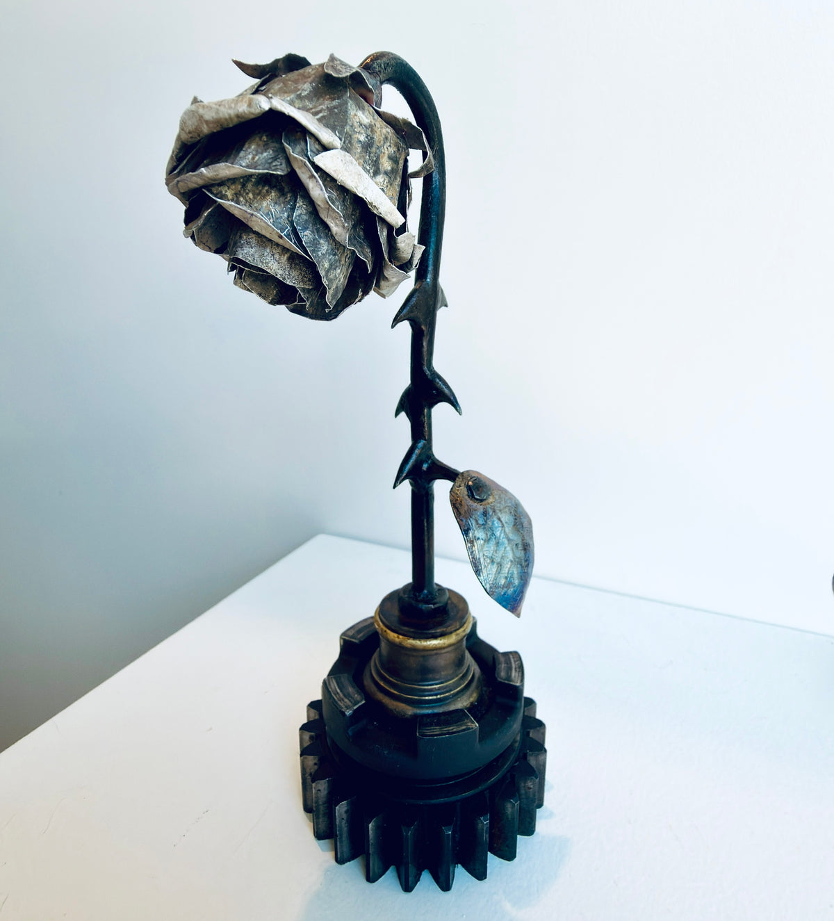 Desolate Rose Metal Sculpture by Dustin Rickman