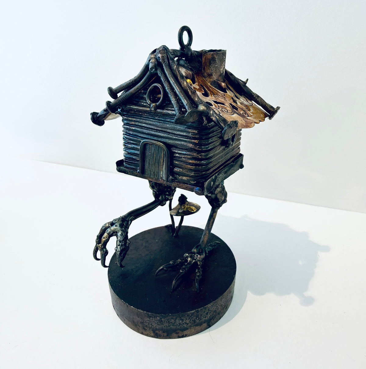 Baba Yaga House Metal Sculpture by Dustin Rickman