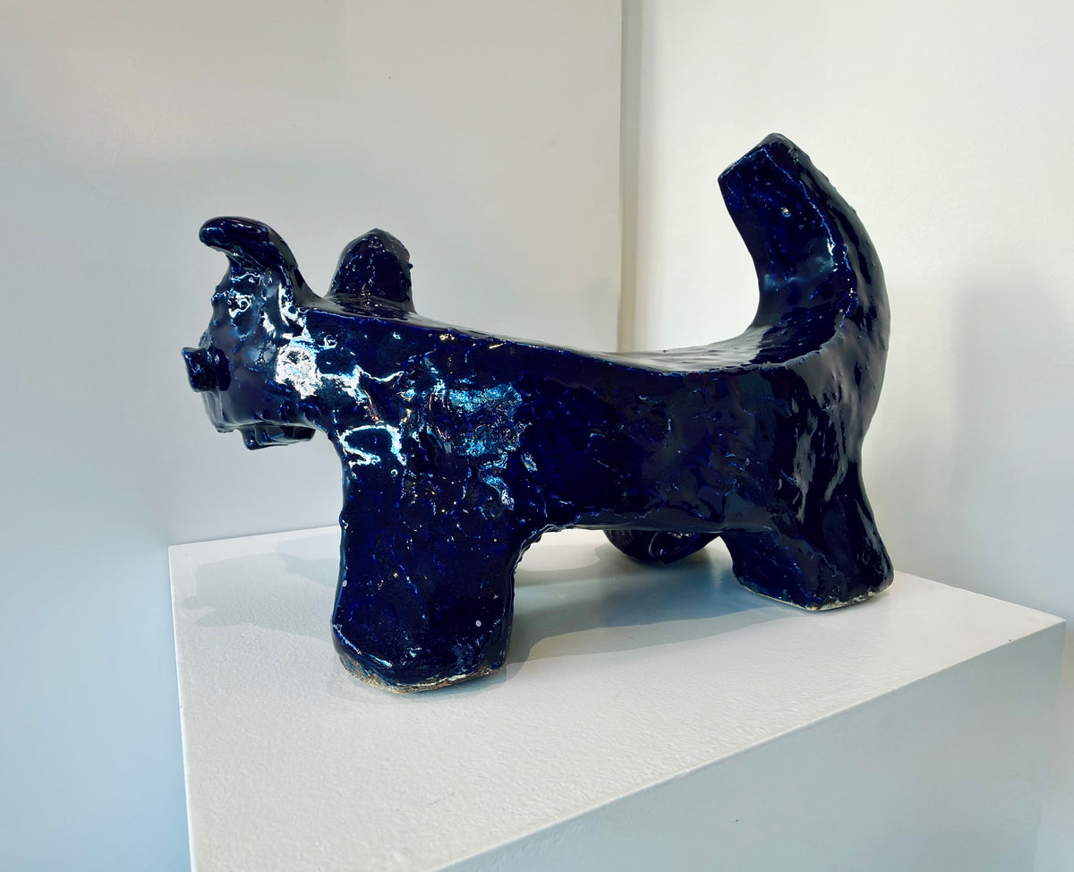 A Pound of Gold IV - Ceramic Dog Sculpture by Joël Prévost