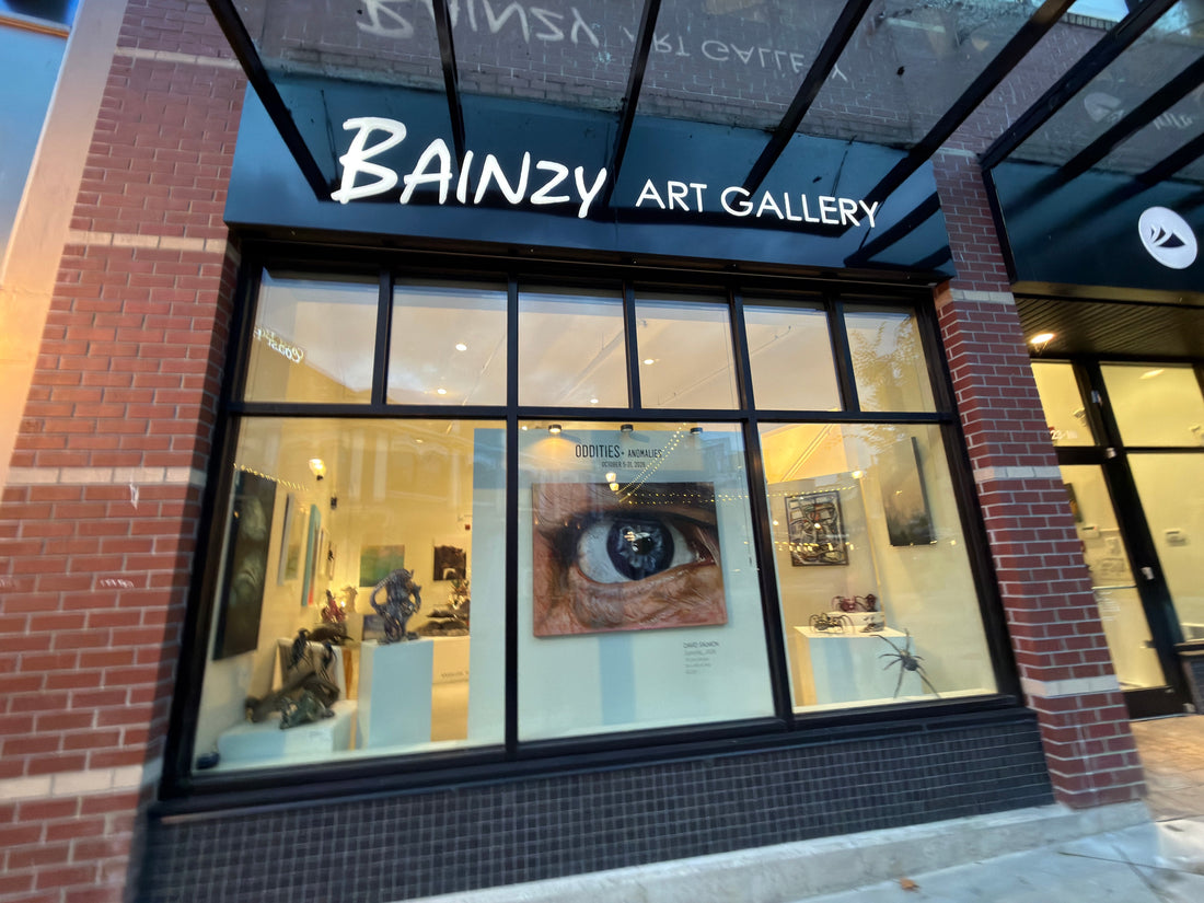 Window Display of Oddities and Anomalies Exhibit at the Bainzy Art Gallery