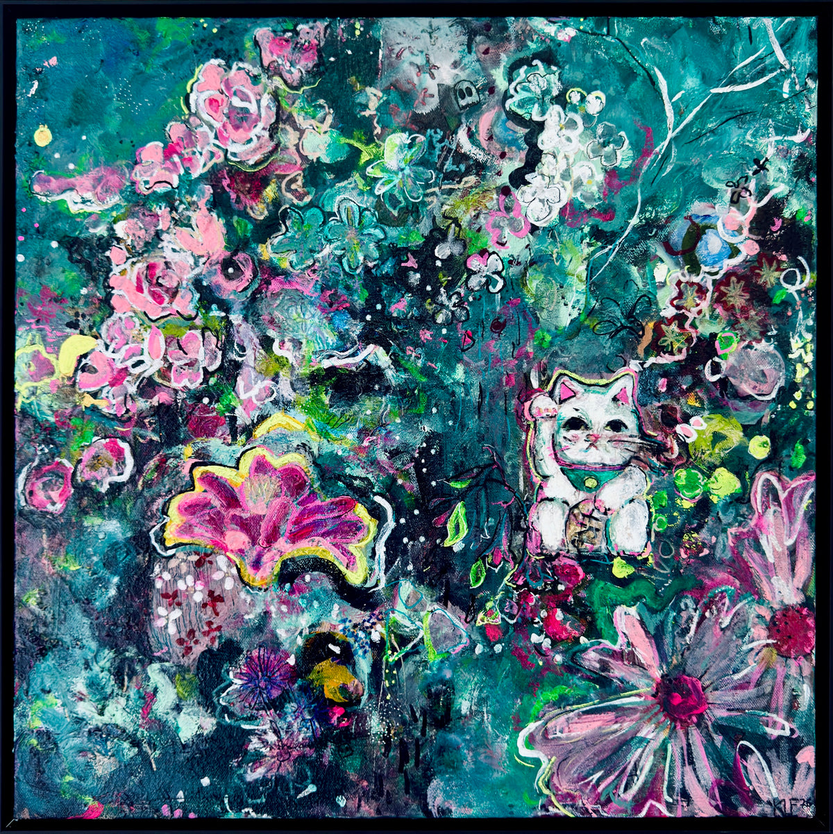 Lucky Cat 1 - Original Painting by Kimberly Furnell