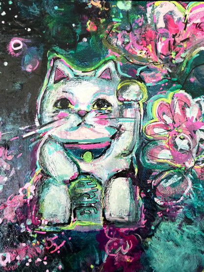 Lucky Cat 2 - Original Painting by Kimberly Furnell