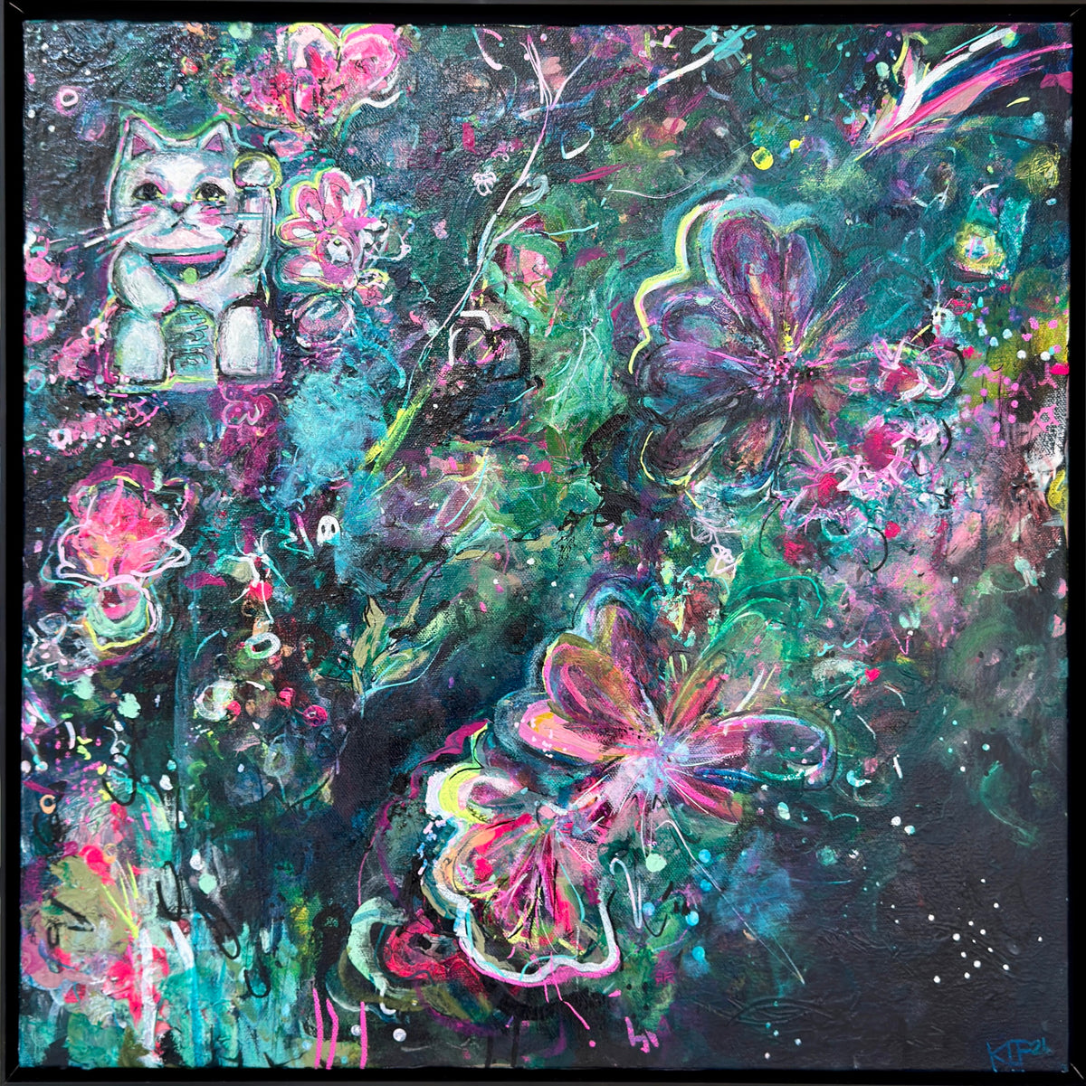 Lucky Cat 2 - Original Painting by Kimberly Furnell