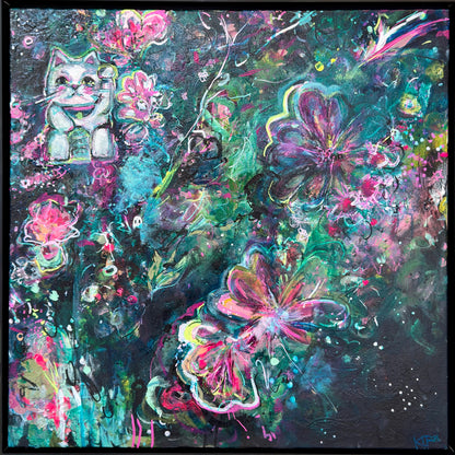 Lucky Cat 2 - Original Painting by Kimberly Furnell