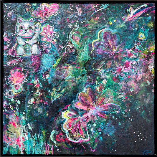 Lucky Cat 2 - Original Painting by Kimberly Furnell