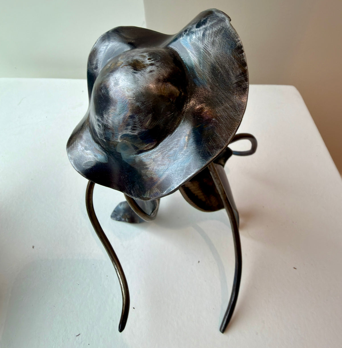 Carbon-Steel Jellyfish with Hat Sculpture by Angellos Glaros