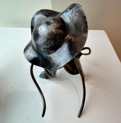 Carbon-Steel Jellyfish with Hat Sculpture by Angellos Glaros