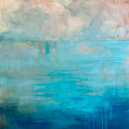 Slip Into The Greens and Blues - Original Seascape Painting by Jo Payne
