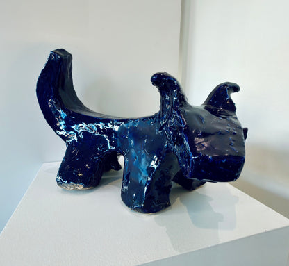A Pound of Gold IV - Ceramic Dog Sculpture by Joël Prévost
